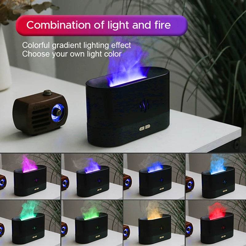 Humidificateur Portable à brume fraîche Led Usb, changement de couleur, humidificateur à flamme et arôme, diffuseur d'huile essentielle et d'arôme - myledly