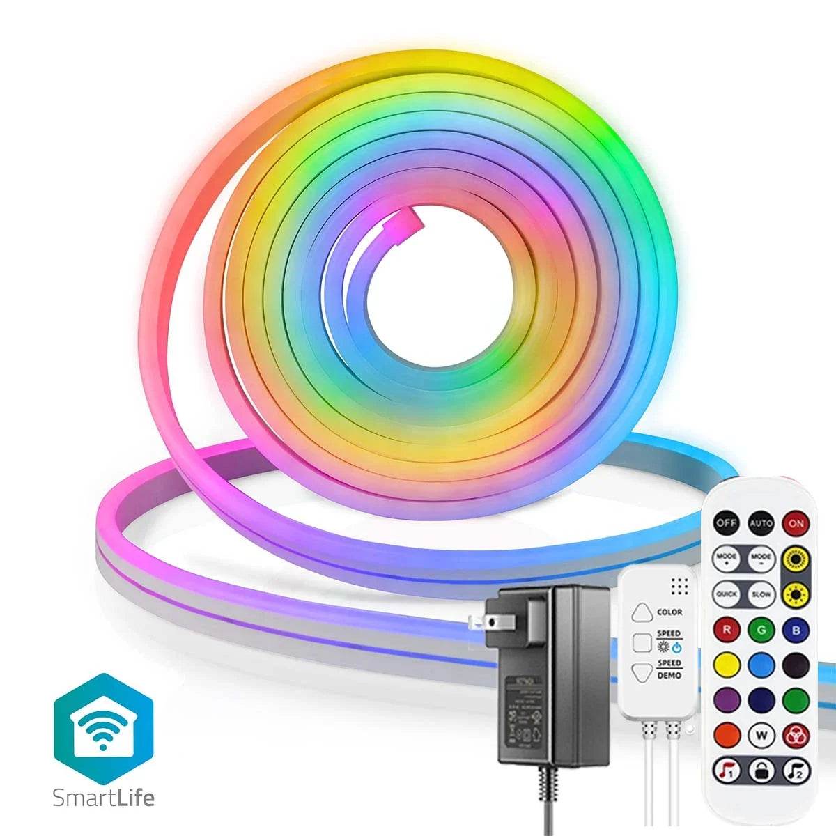 TUYA LED : Bande lumineuse LED TUYA Wifi 12V RGBIC, corde lumineuse avec synchronisation de musique, pour salle de jeu, décoration Alexa 10M - myledly