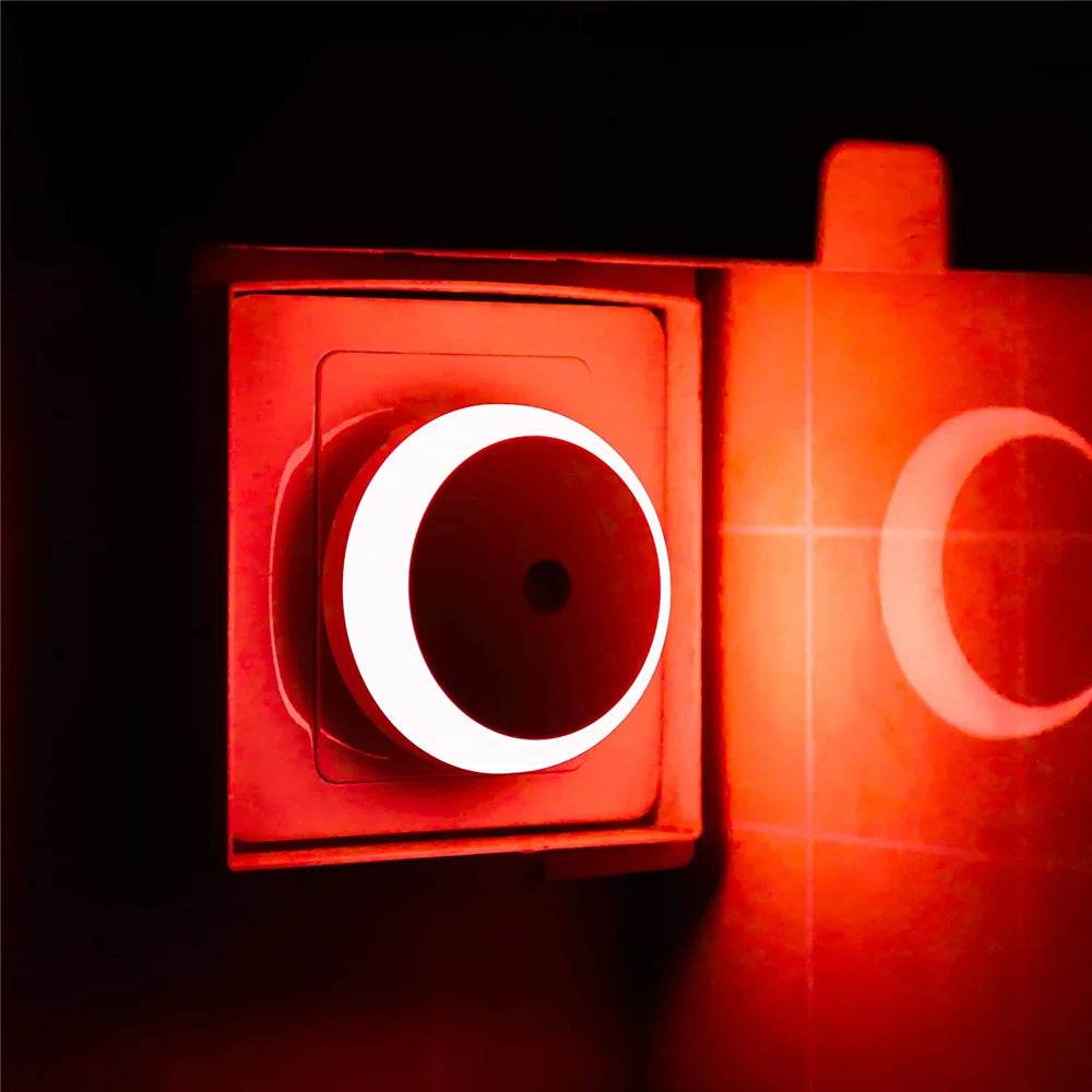 Sensor Led : LED veilleuse intelligente capteur de nuit prise ronde mur lampe de nuit salle de bain maison cuisine couloir escalier chambre veilleuse - myledly