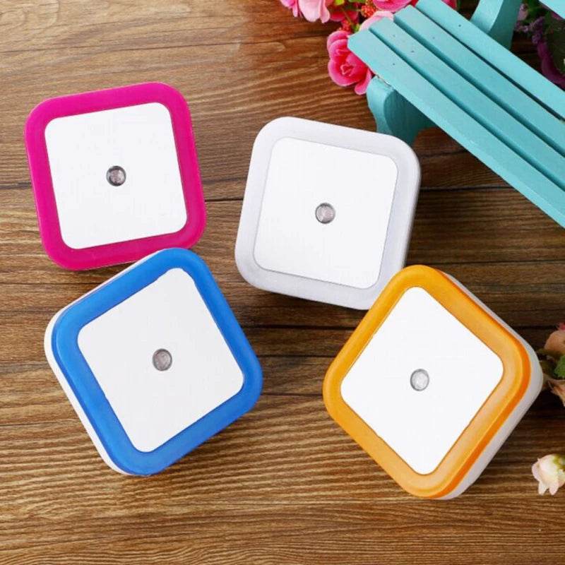 Square Led : Sans fil LED veilleuse capteur éclairage Mini prise ue veilleuses lampe pour chambre d'enfants chambre décoration éclairage - myledly