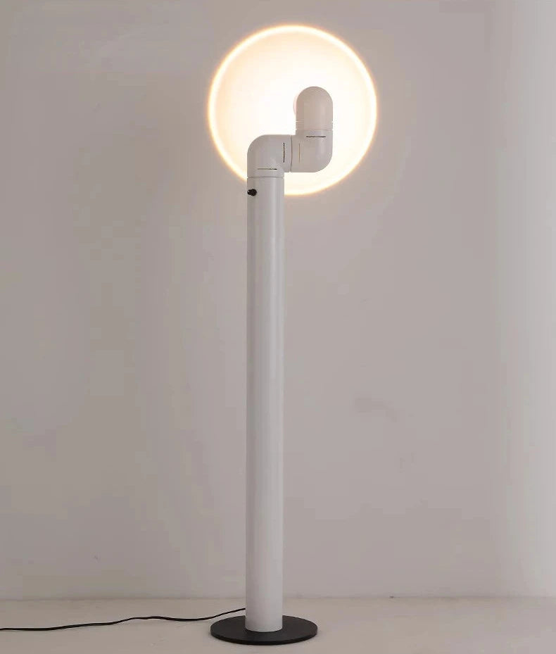 Lampadaire futuriste tubulaire - détail sphères ABS finition chrome poli