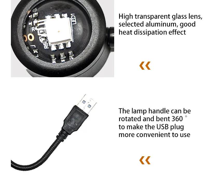 Flexible Led : Led USB coucher de soleil lampe projecteur décor à la maison veilleuse Portable lumière d'ambiance pour salon mur photographie néons - myledly