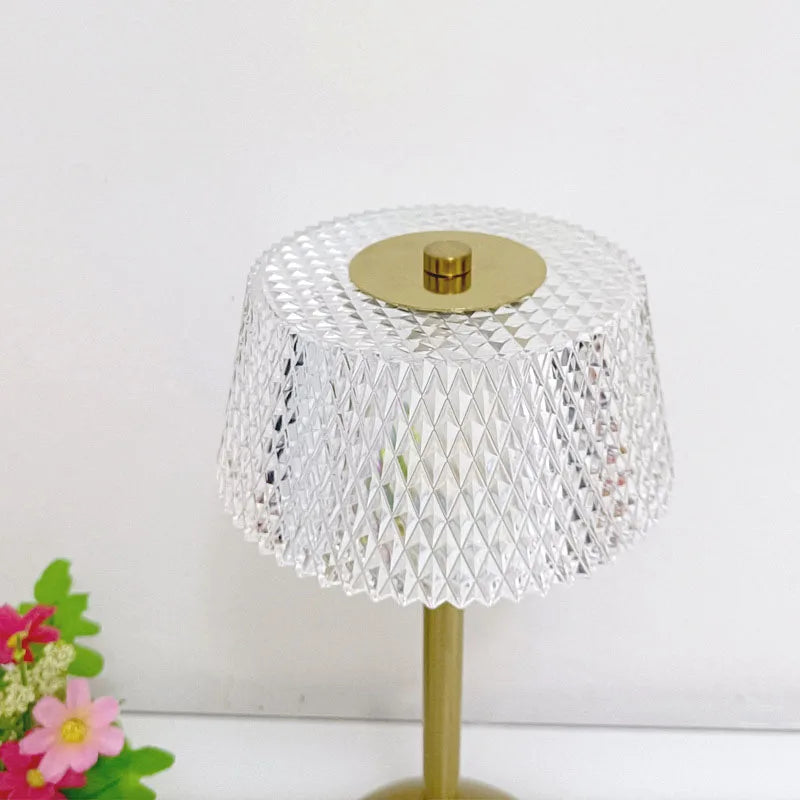Lampe de table cristal portable hospitality design