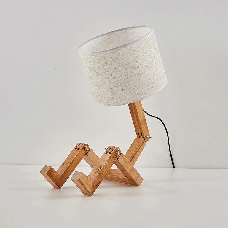 Lampe de bureau en bois naturel