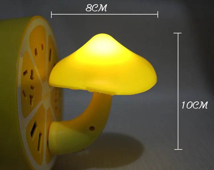 Champiled : Chambre Led veilleuse champignon prise murale lampe ue prise américaine blanc chaud capteur de contrôle de la lumière chambre lumière décoration de la maison - myledly