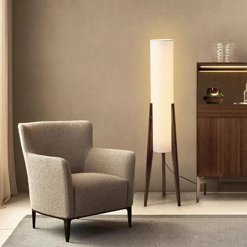 Lampadaire LED bois massif éclairage directionnel