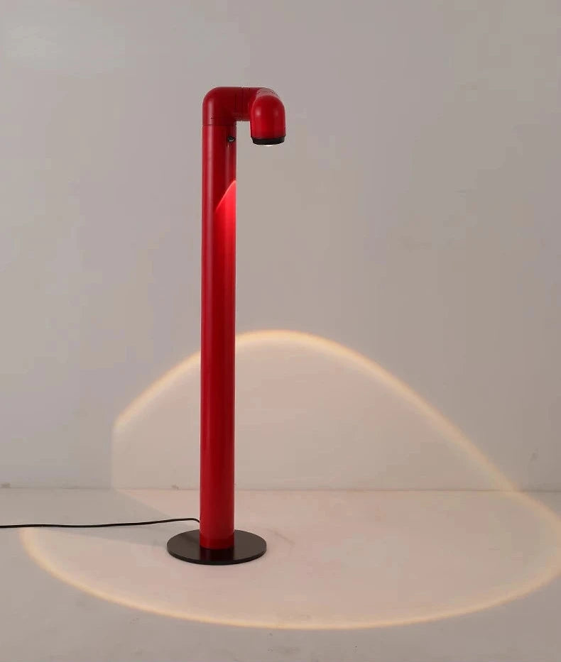 Lampadaire design chrome ABS - vue technique dimensions structure tubulaire