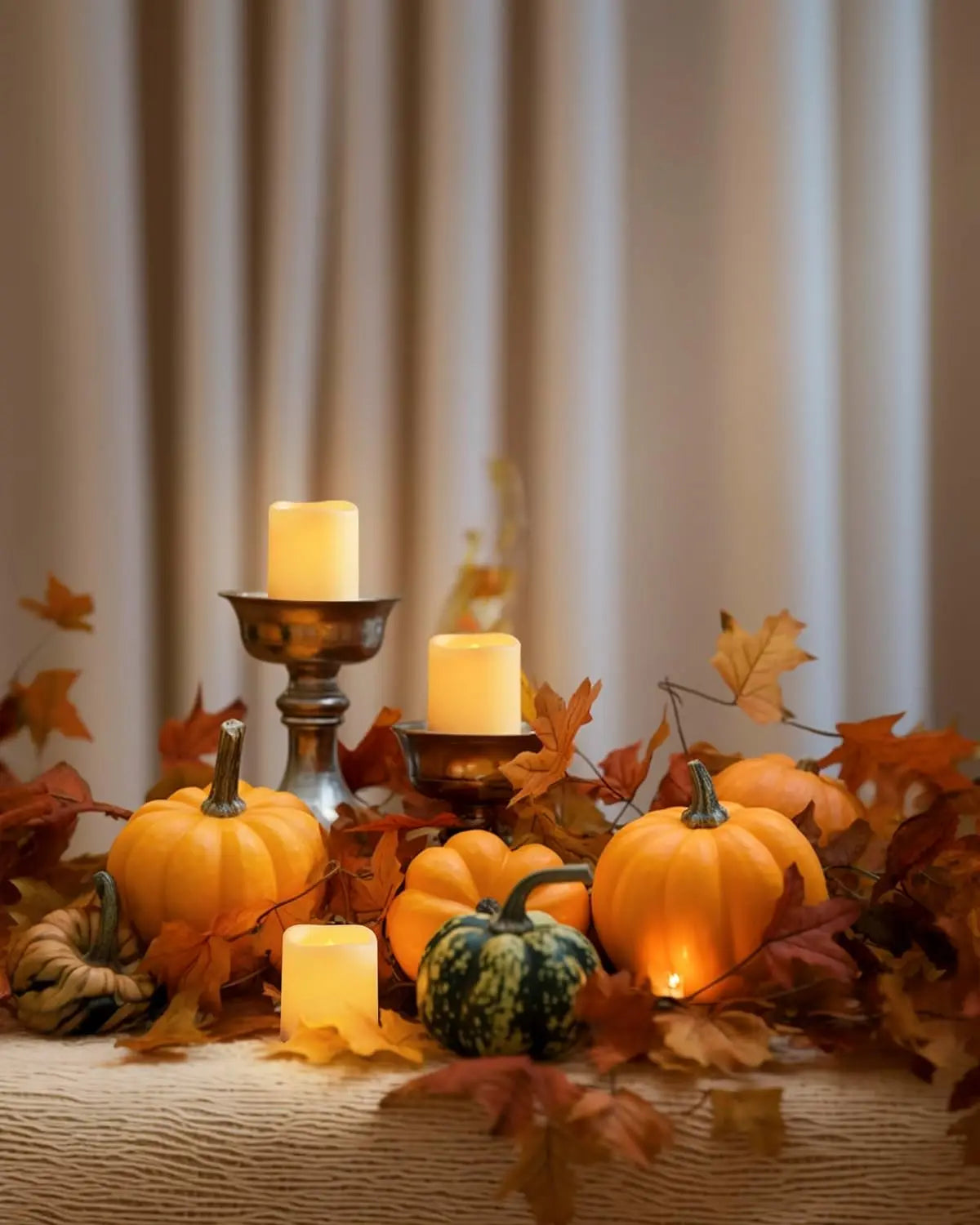 Bougies LED chauffe-plat blanc chaud - lot sans flamme décoration festive
