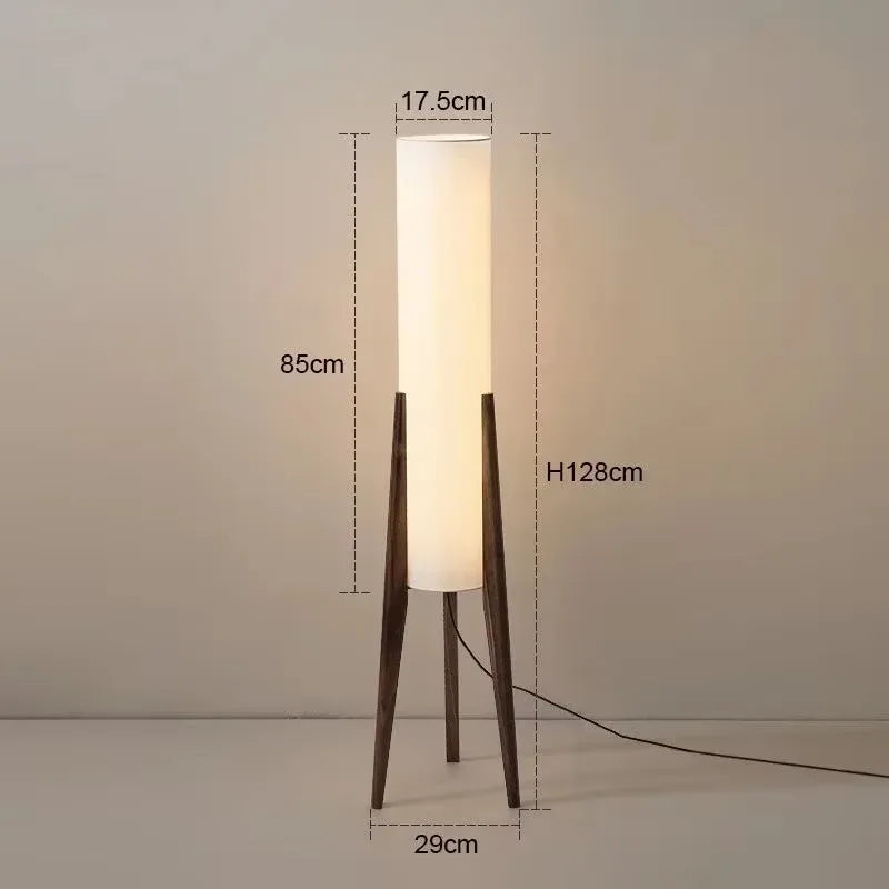Lampadaire sculptural bois métal décoration professionnelle - couleur noyer