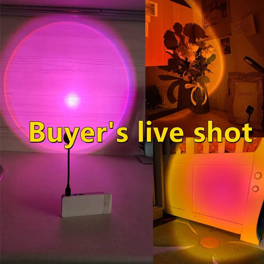 Flexible Led : Led USB coucher de soleil lampe projecteur décor à la maison veilleuse Portable lumière d'ambiance pour salon mur photographie néons - myledly