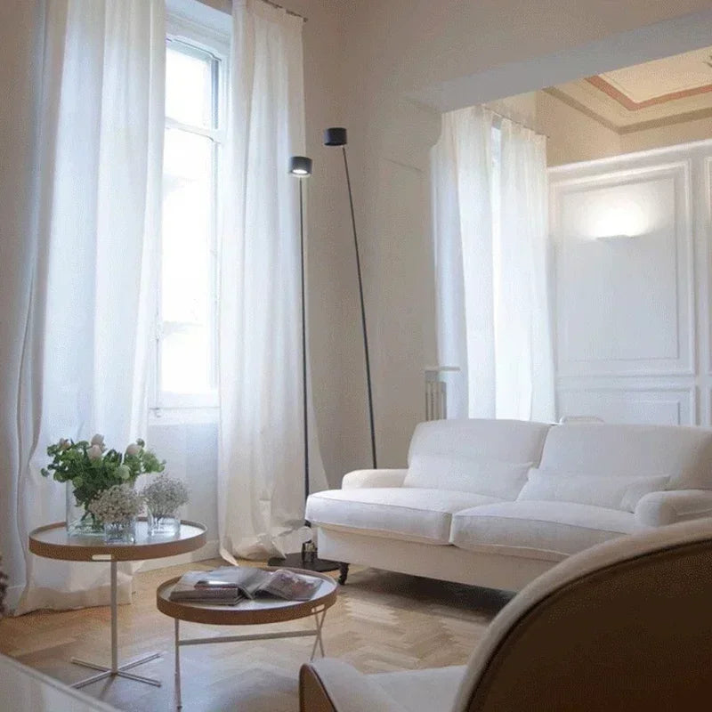 Lampe sur pied bras extensible spot - éclairage directionnel salon moderne