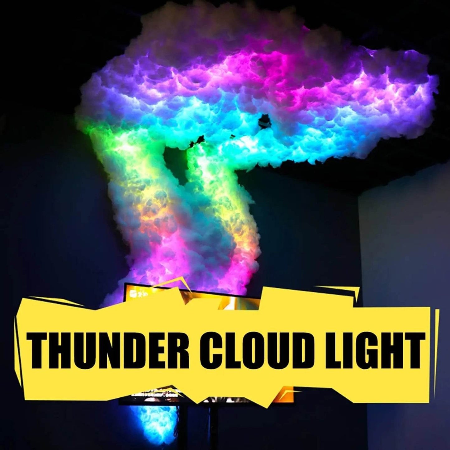 Kit Cloudy : Lampe Led en forme de nuage de tonnerre RGB, bande lumineuse créative en forme de nuage, pour salle de jeu, barre lumineuse murale, atmosphère, fête, Festival, décoration - myledly