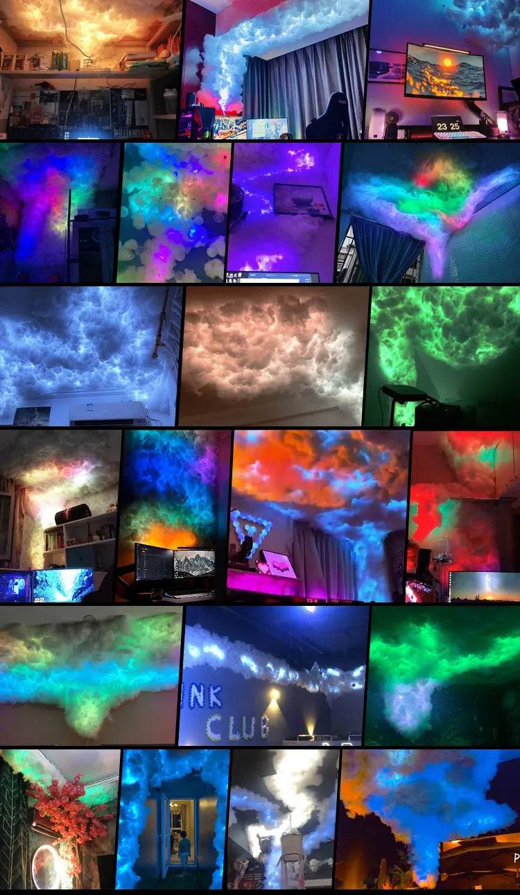 Kit Cloudy : Lampe Led en forme de nuage de tonnerre RGB, bande lumineuse créative en forme de nuage, pour salle de jeu, barre lumineuse murale, atmosphère, fête, Festival, décoration - myledly