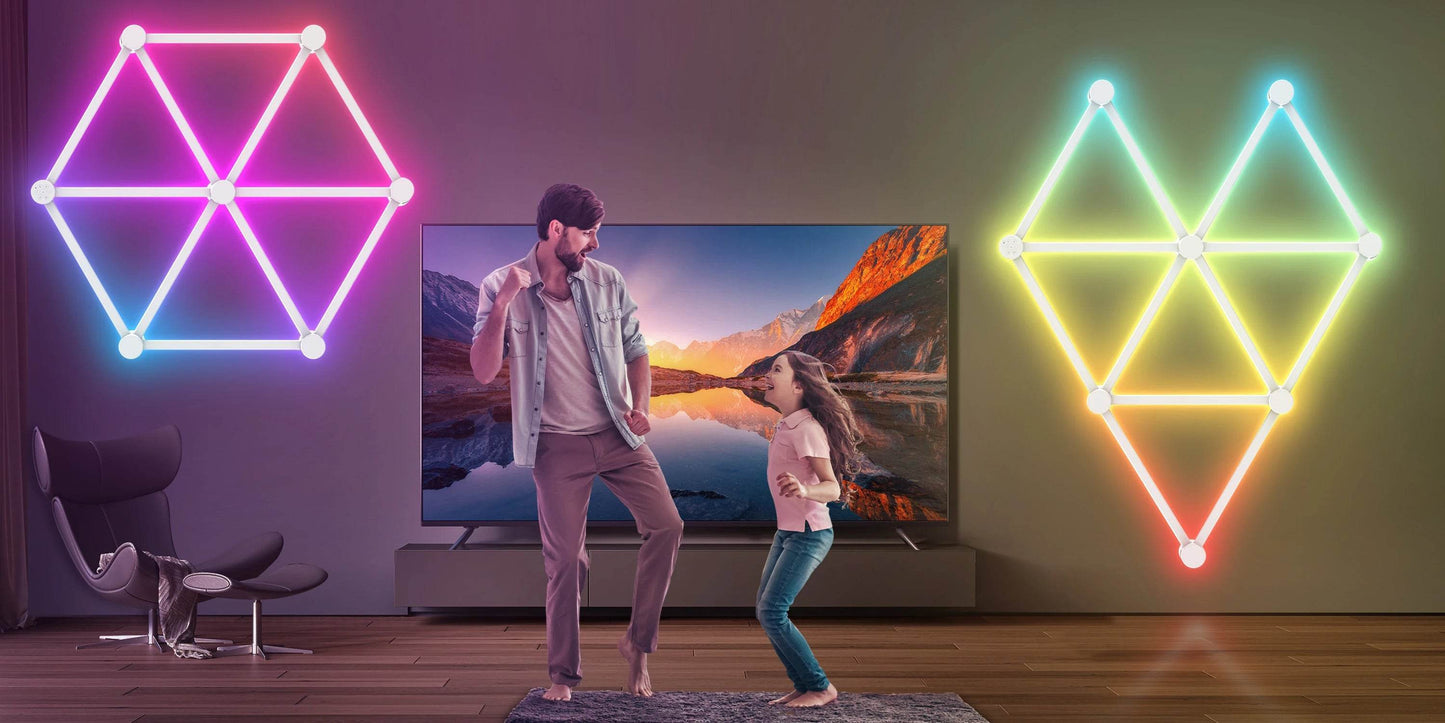 Bar Led : Applique murale intelligente RGBIC WIFI LED, synchronisation de musique, veilleuse à intensité variable, compatible avec Alexa Google Home, pour salle de jeu, décoration murale - myledly