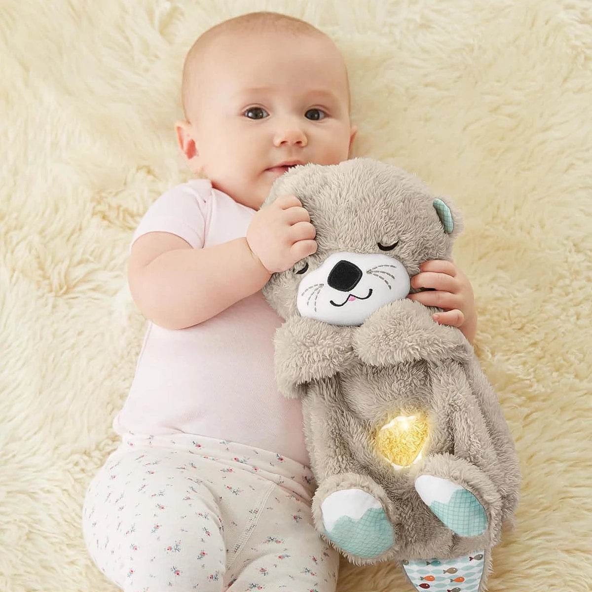LumiOurs : Poupée en peluche pour bébé, ours respirant, nouveau-né, sommeil apaisant, compagnon de jeu, loutre, jouet pour enfants, musique, compagnon de sommeil, son et lumière, jouet cadeau - myledly