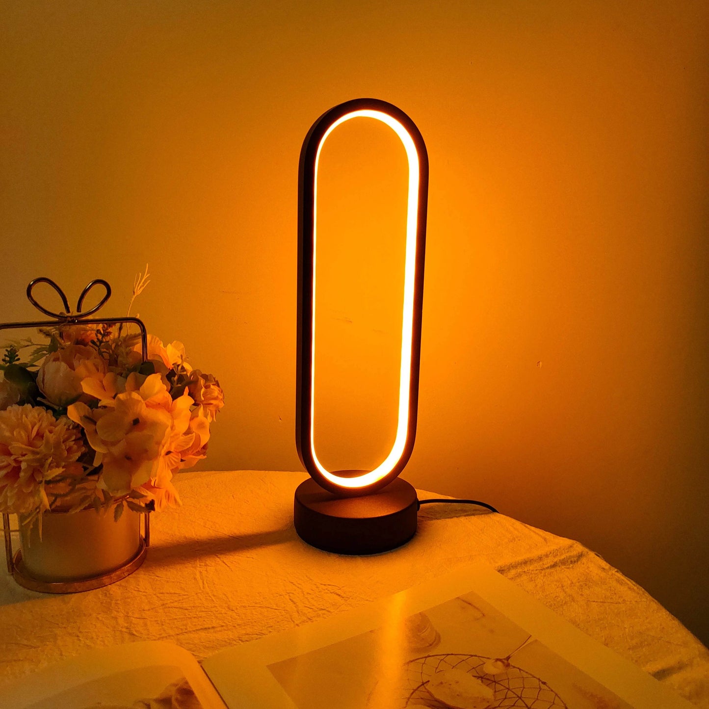 Ring Led : lampe chambre anneau lampe salon trois couleurs gradation lampe de chevet LED veilleuse - myledly