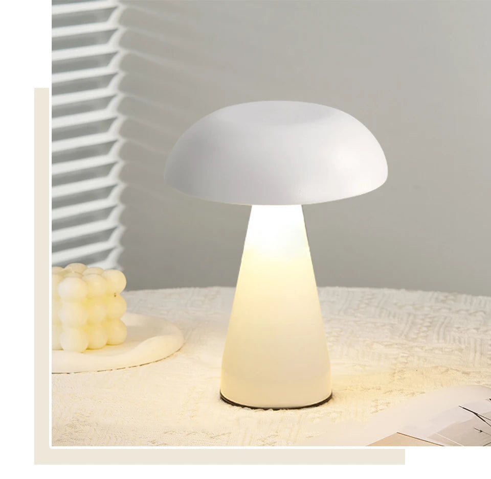 Lampe de table design - champignon LED portable vintage élégant