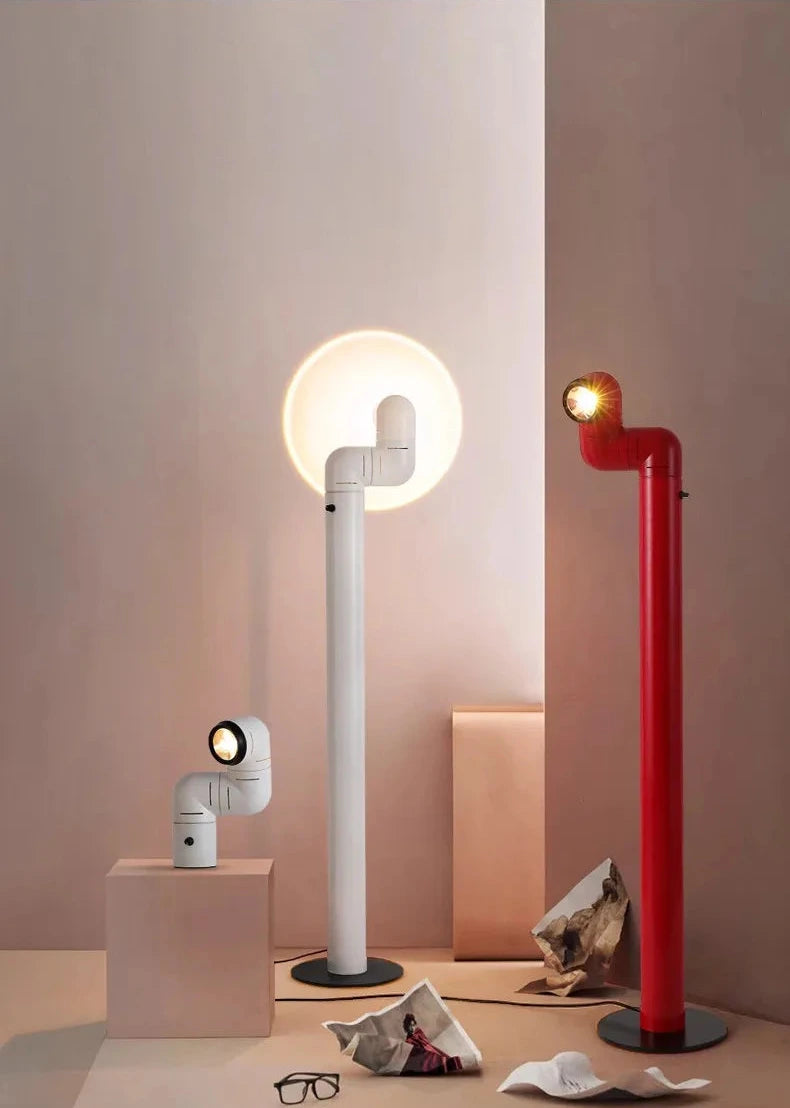 Lampadaire art déco futuriste - installation espace commercial retail design