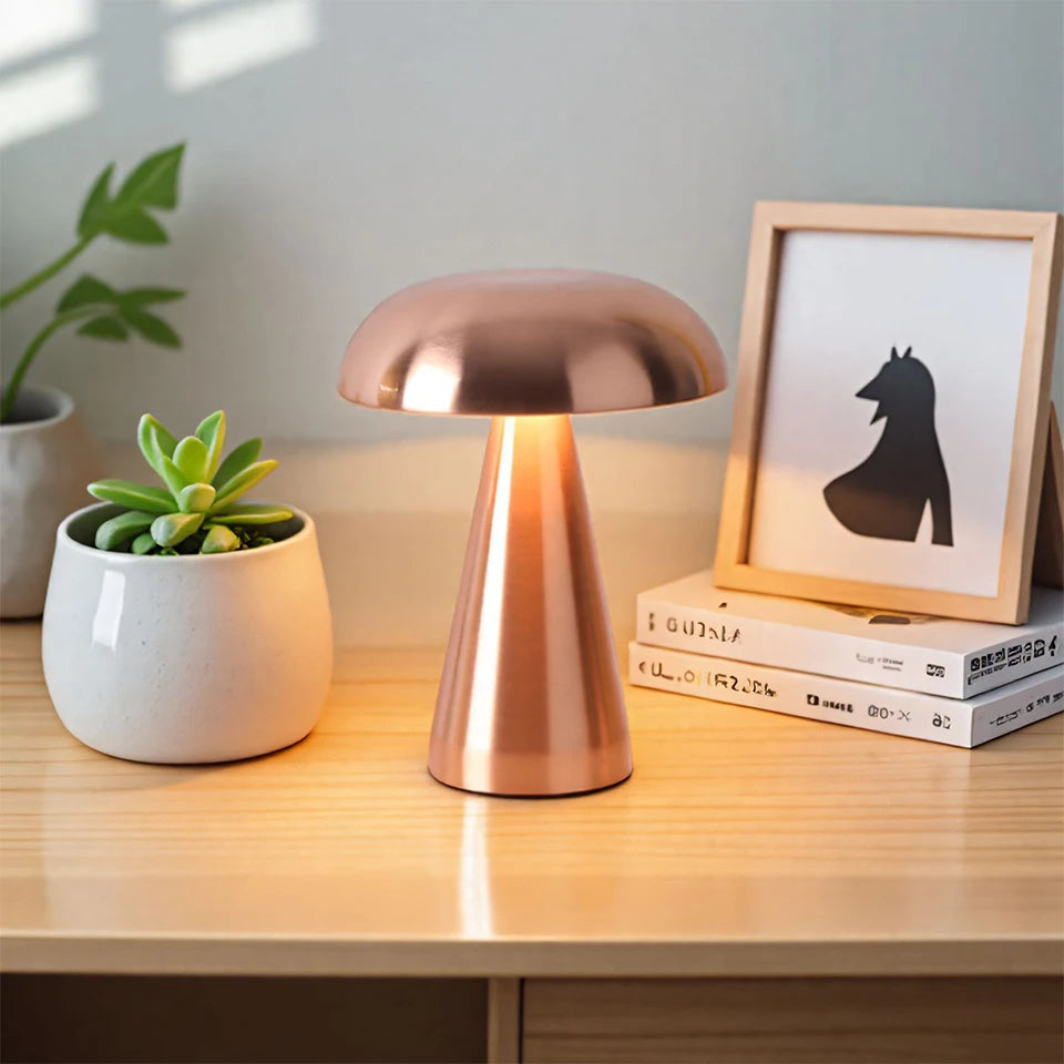 Lampe de chevet champignon - LED tactile rechargeable ambiance cosy