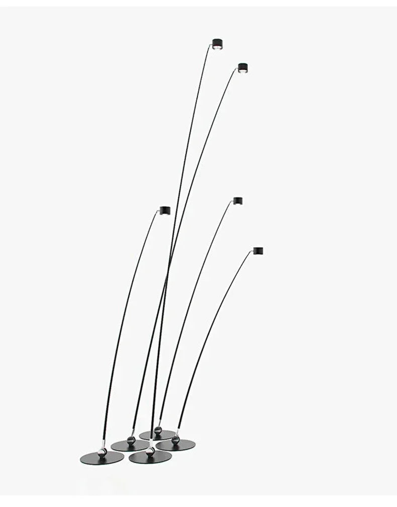 Lampadaire métal spot orientable - vue technique dimensions portée