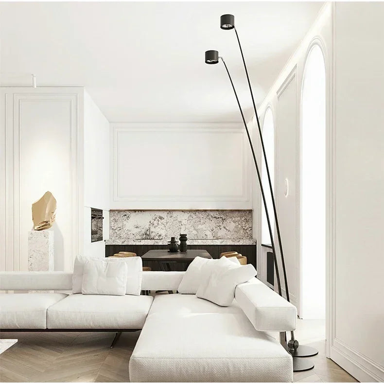 Lampe sur pied contemporain spot - détail construction métal robuste