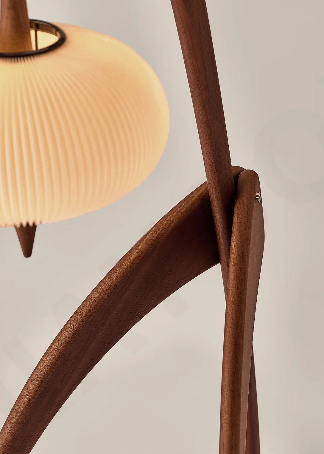 Lampe sur pied design chinois - détail tissage artisanal traditionnel