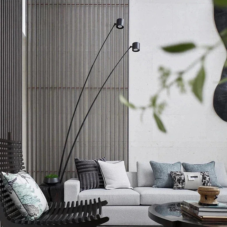Lampadaire spot design arc - vue d'ensemble décoration contemporaine