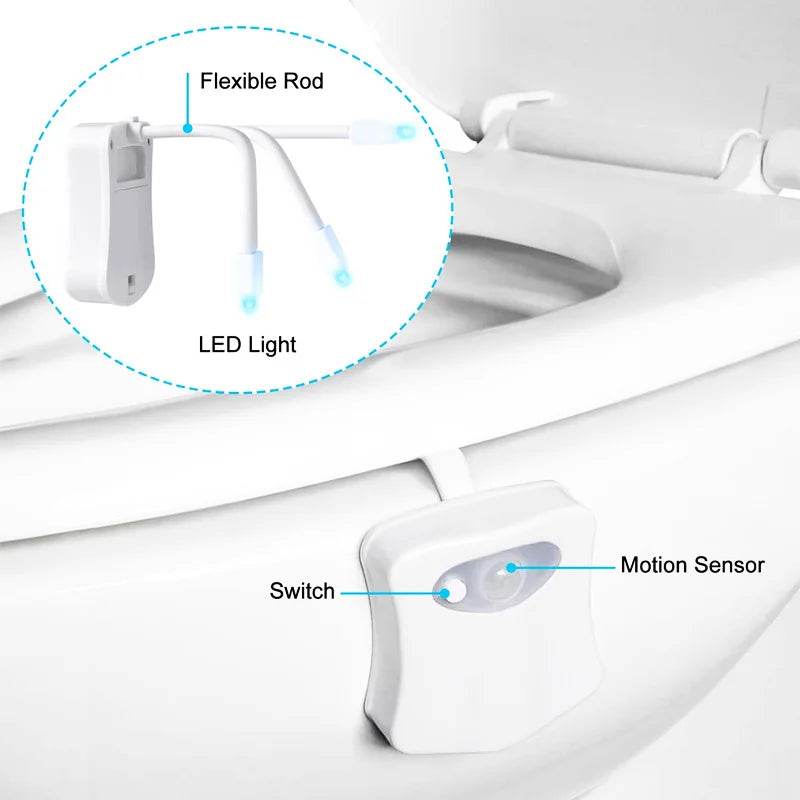 WC Led : ZK30 Smart PIR capteur de mouvement siège de toilette veilleuse 8/16 couleurs rétro-éclairage étanche pour cuvette de toilette lampe à LED WC lumière de toilette - myledly