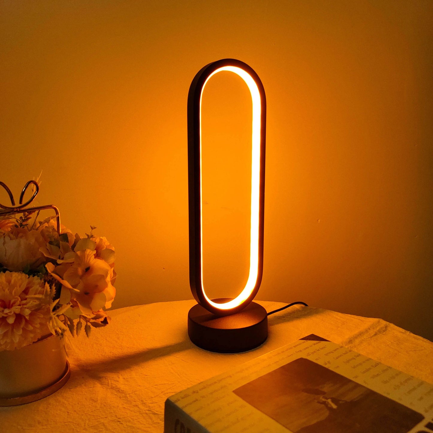 Ring Led : lampe chambre anneau lampe salon trois couleurs gradation lampe de chevet LED veilleuse - myledly