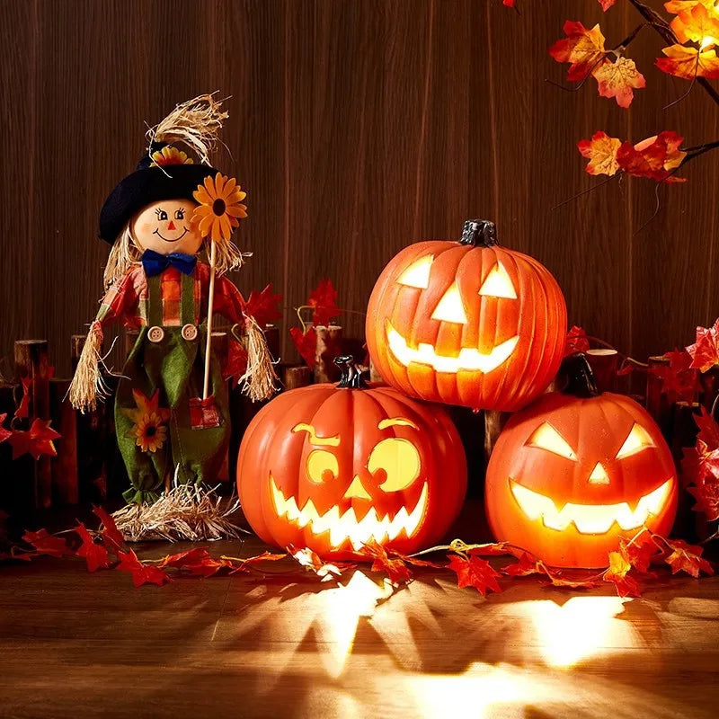 Décorations Halloween yard - citrouilles crânes fantômes lumineux plastique