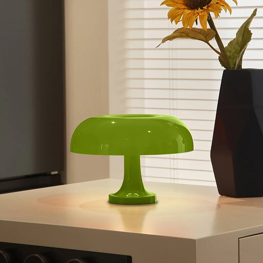 Lampe de table champignon verte 28cm - éclairage d'ambiance moderne rechargeable USB
