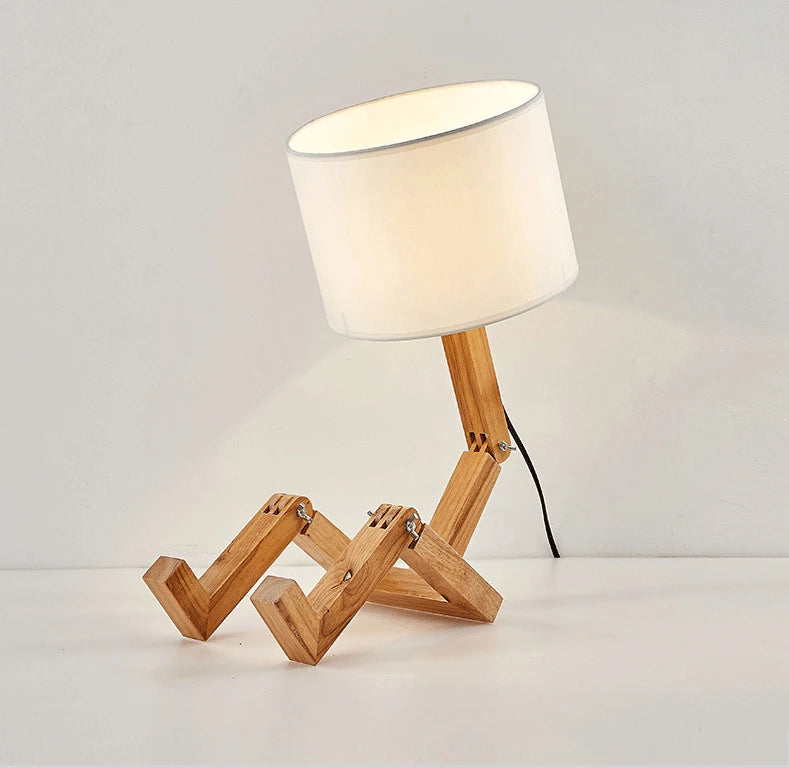 Lampe de bureau en bois naturel