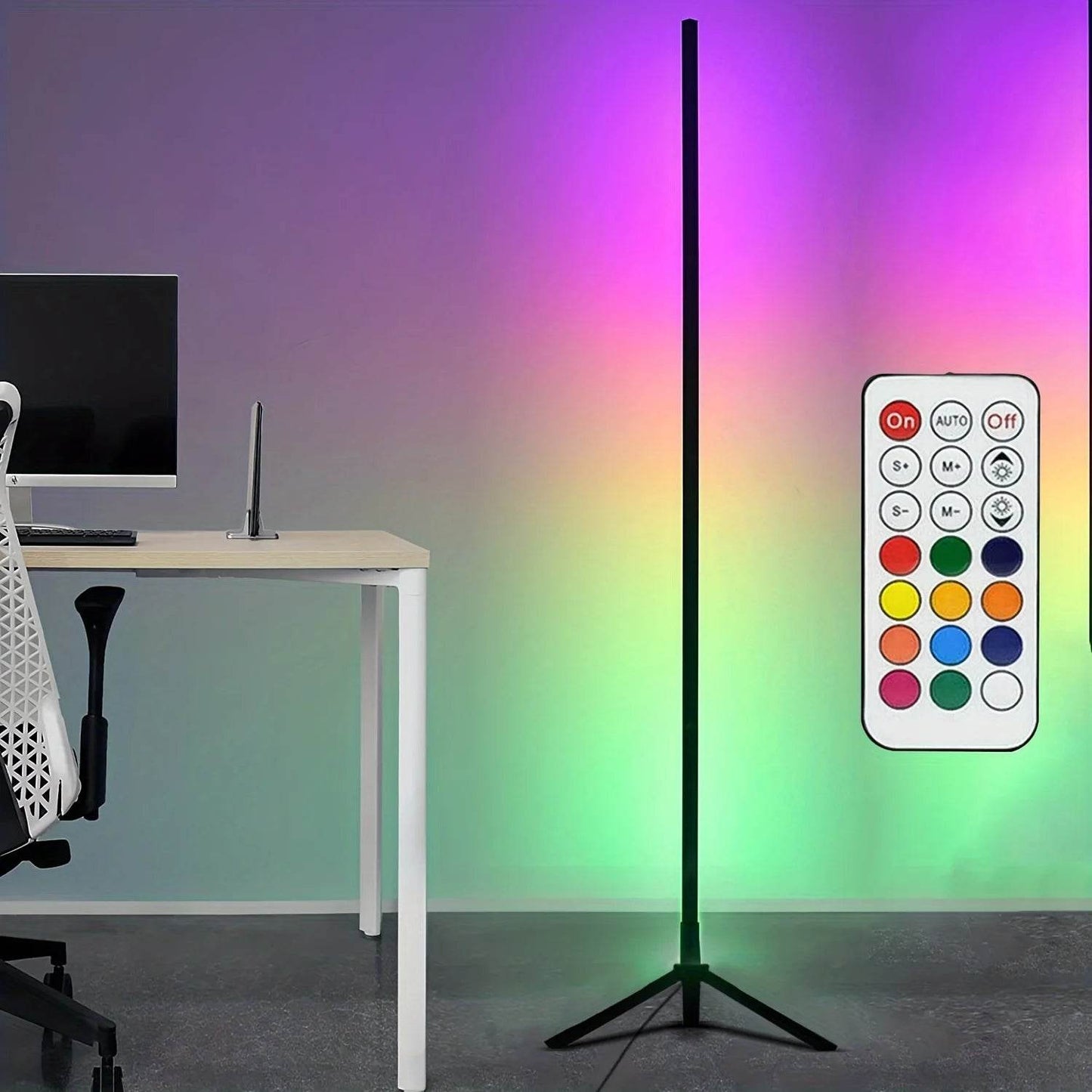 Stick Led : Lampe LED sur pied à intensité réglable de 120cm, luminaire d'angle intelligent RGB, luminaire décoratif d'intérieur, idéal pour une chambre à coucher, un salon de jeu ou un salon, éclairage d'ambiance - myledly