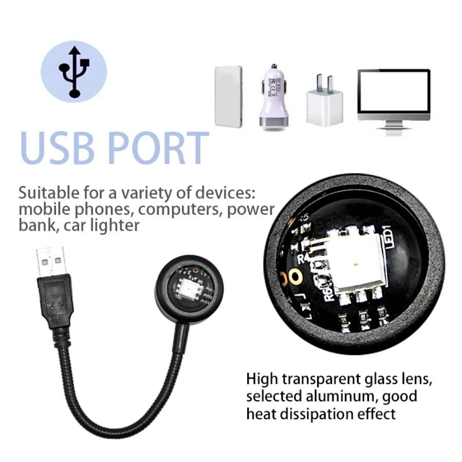 Flexible Led : Led USB coucher de soleil lampe projecteur décor à la maison veilleuse Portable lumière d'ambiance pour salon mur photographie néons - myledly