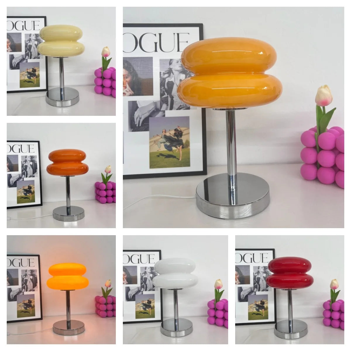 Lampe chevet macaron bleu pastel - variateur 3 intensités protection oculaire
