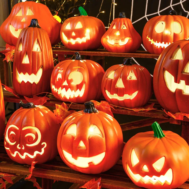 Décorations Halloween yard - citrouilles crânes fantômes lumineux plastique