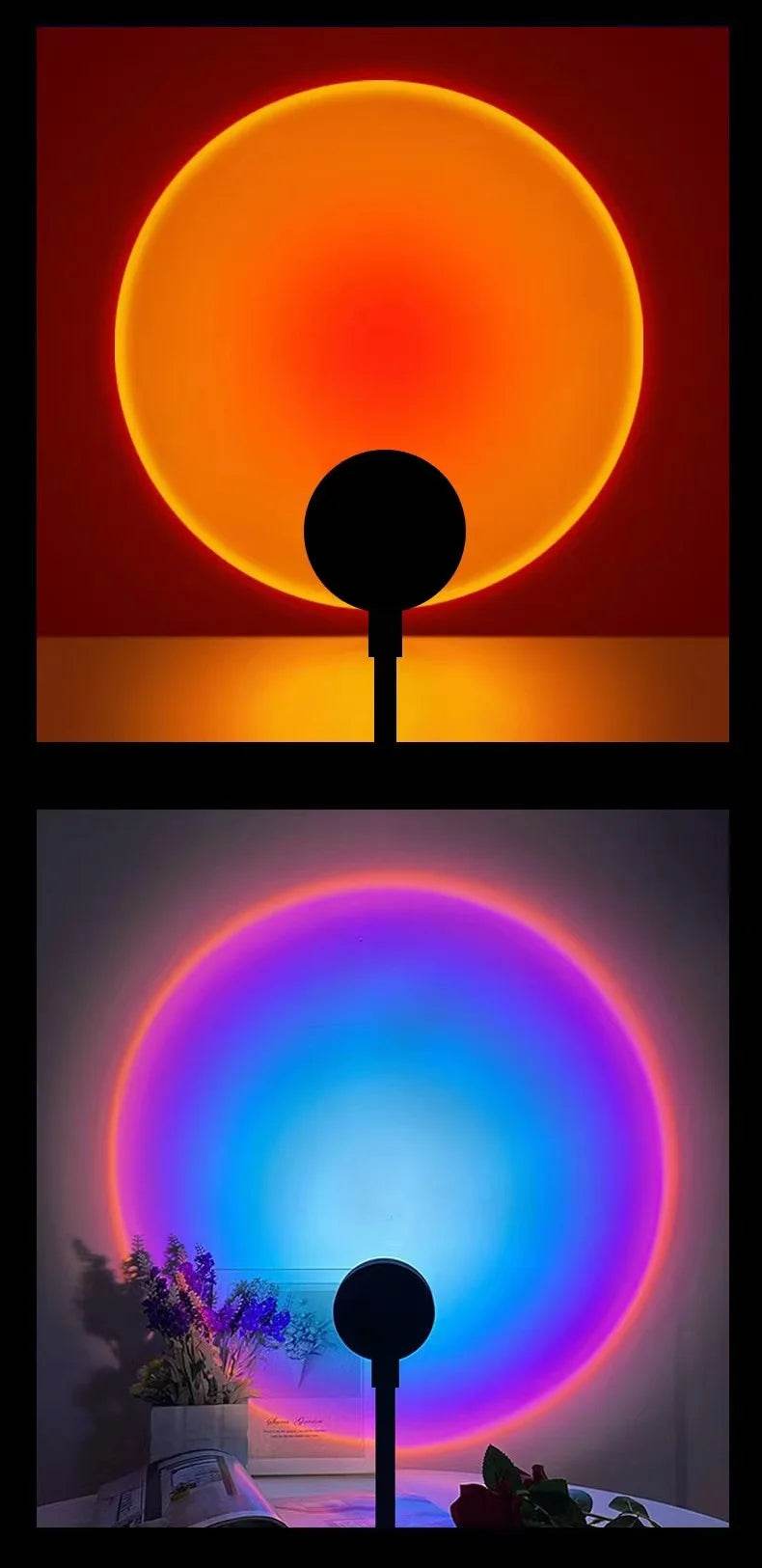 Flexible Led : Led USB coucher de soleil lampe projecteur décor à la maison veilleuse Portable lumière d'ambiance pour salon mur photographie néons - myledly