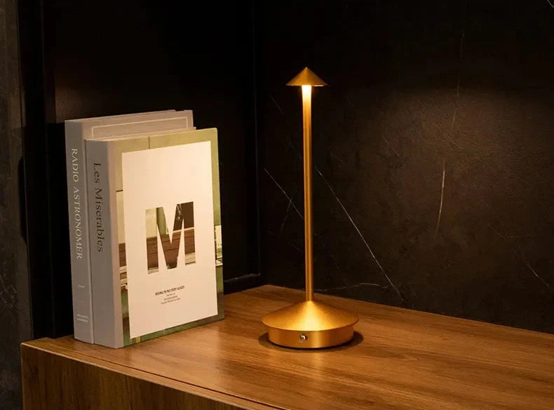 Lampe tactile portable finition nickel brossé