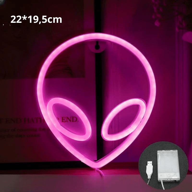 LED Neon Alien Décoration Murale De Chambre ou Bureau - myledly