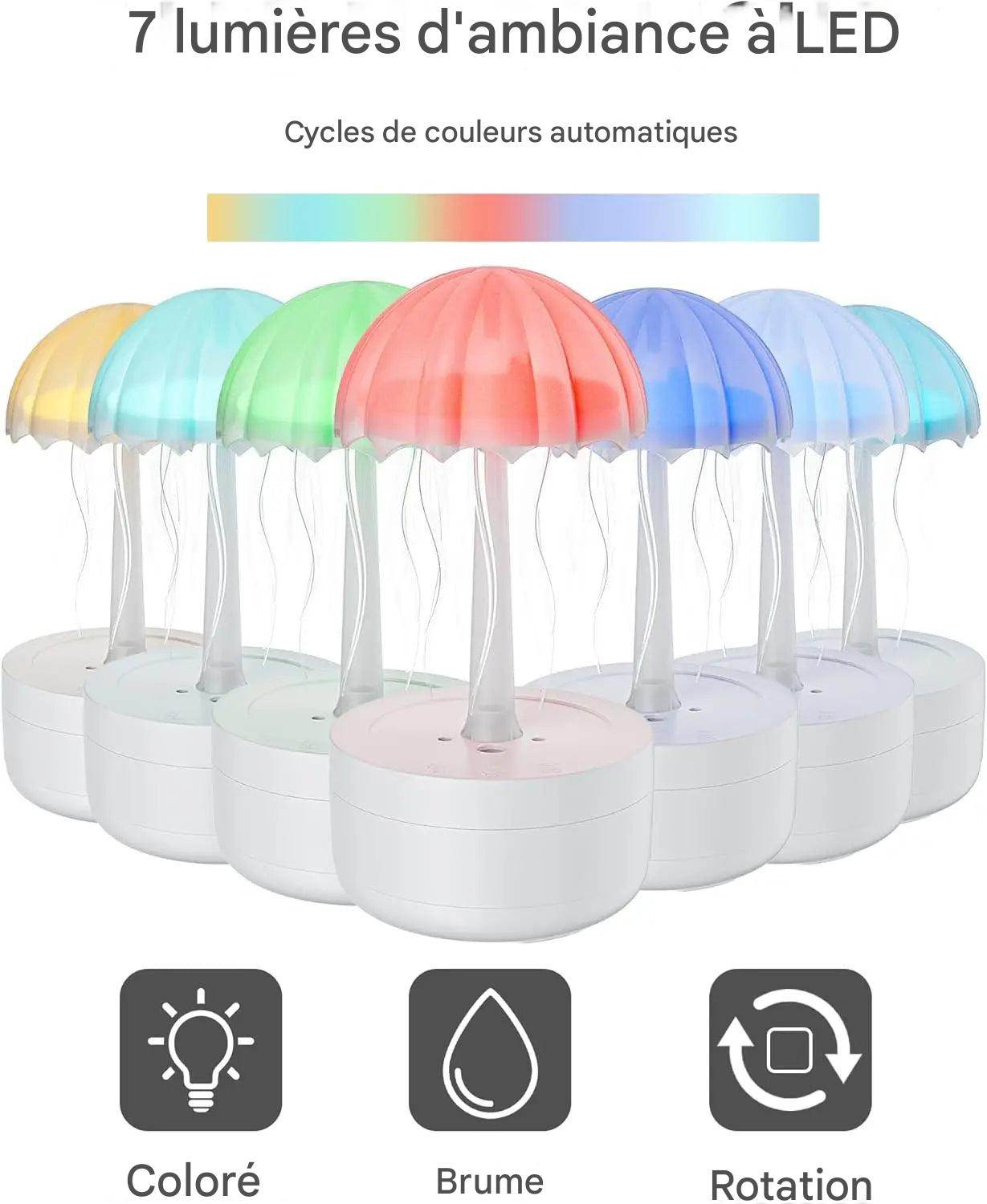 Aurora Medusa Lampe : Lampe de chevet LED type USB C avec commande vocale et option humidificateur Bluetooth - myledly