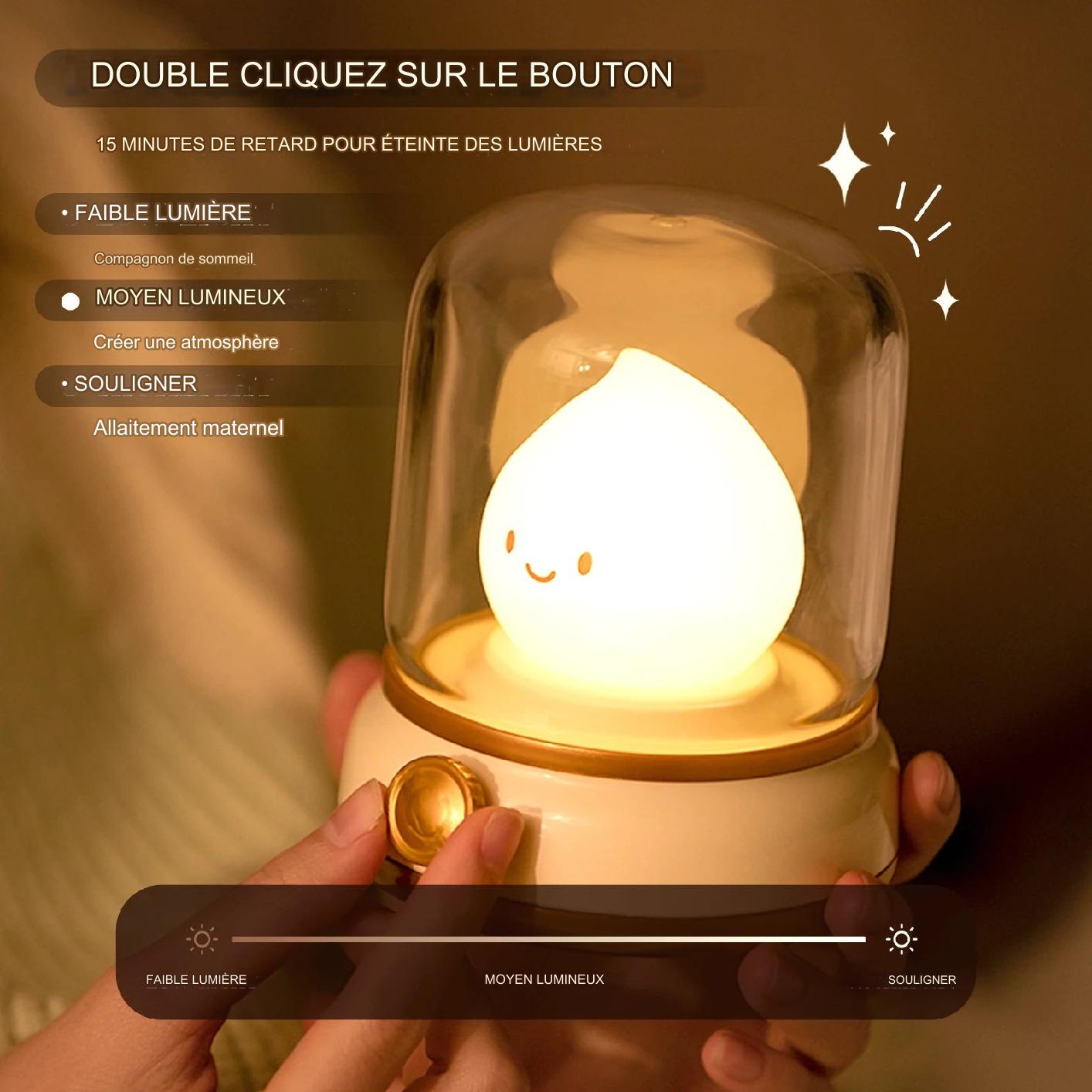 Veilleuse Miniflam LED rechargeable - lampe portable réglable chambre