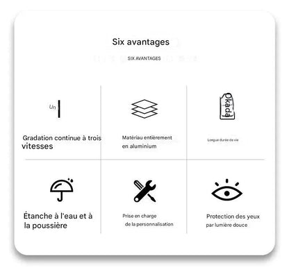 Lampe portable variateur tactile intégré - six avantages
