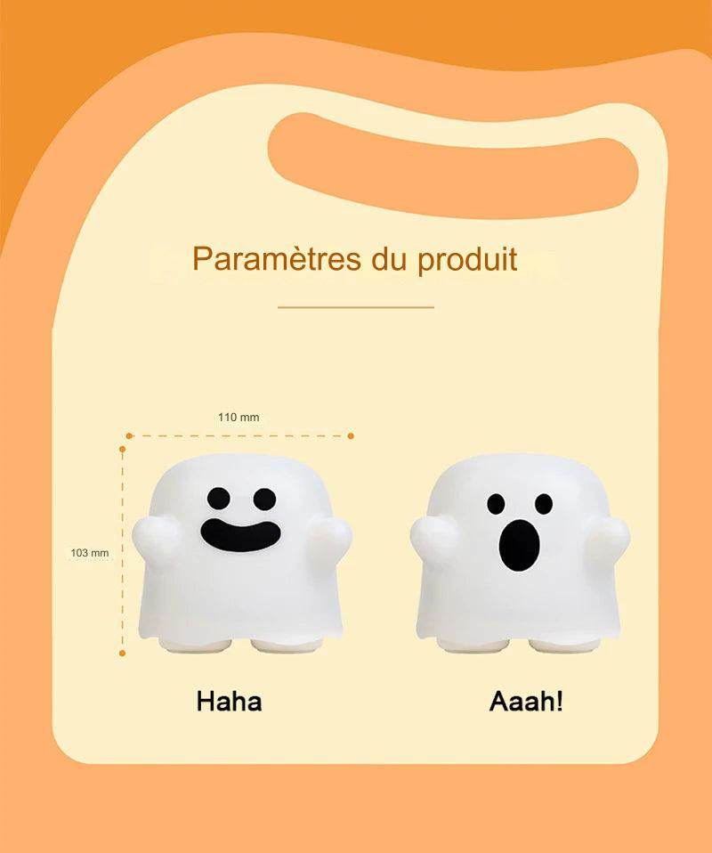Boo Led : veilleuses pour enfants chambre mignon Boo fantôme Silicone lampe capteur tactile réglable enfant vacances cadeau Rechargeable - myledly