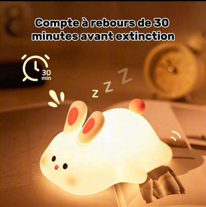 Lapinou Led- Veilleuse en Silicone en forme de lapin mignon, lumière douce, capteur tactile, veilleuse de chevet pour enfants, lumière d'accompagnement pour le sommeil, cadeau de décoration - myledly