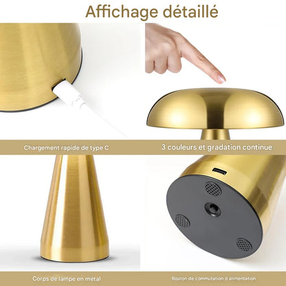 Lampe table design - champignon LED portable ambiance restaurant
