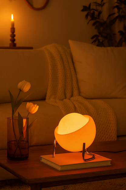 GLASEI Lampe table verre Bauhaus médiéval - Veilleuse LED nordique rétro