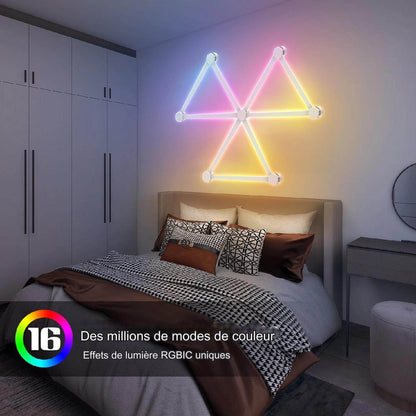 Bar Led : Applique murale intelligente RGBIC WIFI LED, synchronisation de musique, veilleuse à intensité variable, compatible avec Alexa Google Home, pour salle de jeu, décoration murale - myledly