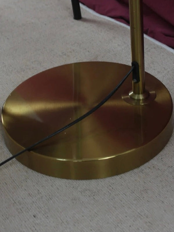 Lampadaire coquillage bronze - détail base structure métal plaqué