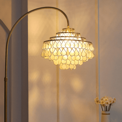 Lampadaire coastal coquillage - détail texture organique lumière diffuse