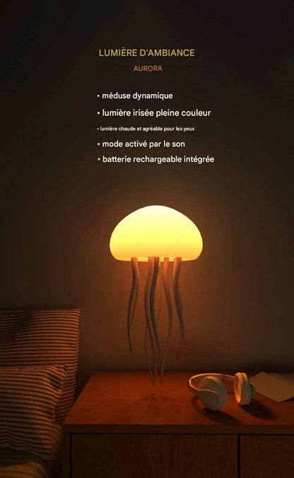 Aurora Medusa Lampe : Lampe de chevet LED type USB C avec commande vocale et option humidificateur Bluetooth - myledly